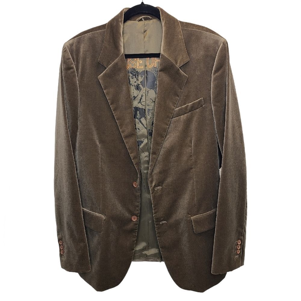 NWT Juicy Couture Mens 46 Green Trophy Velvet Y2K VTG Blazer Sportscoat Jacket